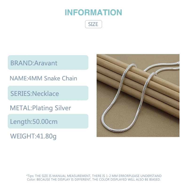 Горячая Распродажа 925 серебро 4 мм ожерелья-цепочки в виде змеи для женщин и