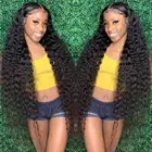 Самый дешевый, глубокая волна, Hd кружевной передний, al парик, плотность 200, влажные и волнистые, на кружевной передней части, парики для женщин, T-образные вьющиеся человеческие волосы, парик