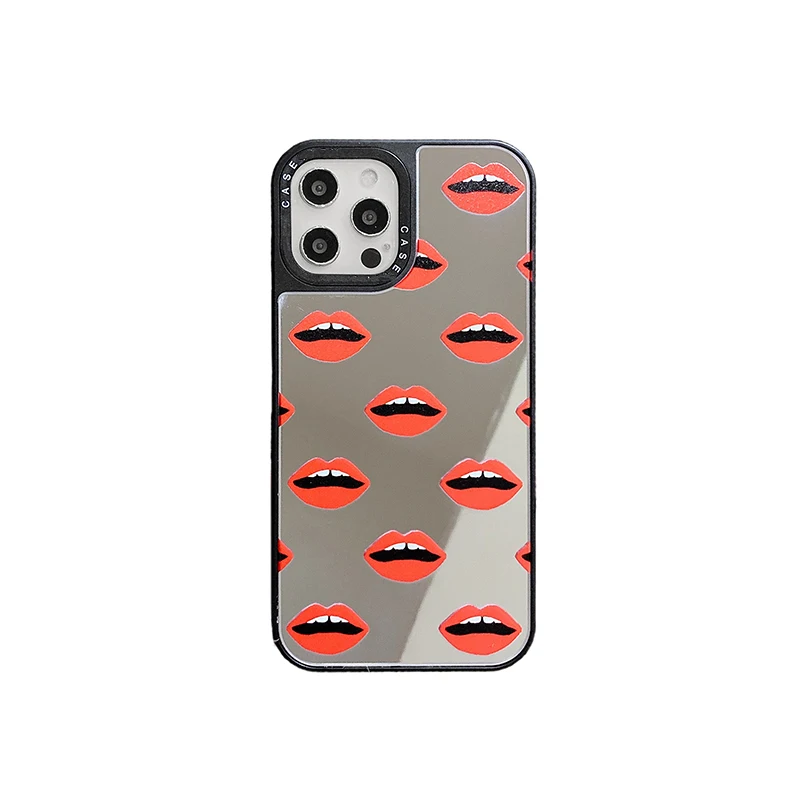 

Luxury brand mirror fashion sexy girl lips lipstick protect case for apple iphone 12 MiNi 11 Pro Max 7 8 Plus X XS XR MAX cover