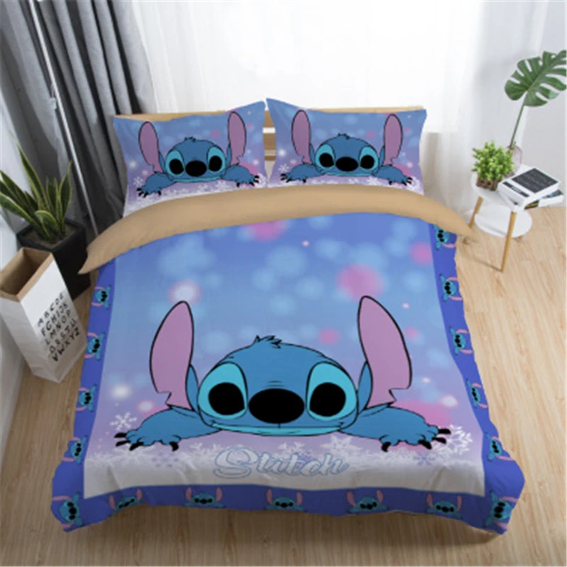 XJBB-19 3D disney Home "Лило и Стич" набор постельных принадлежностей одеяло покрытие двойной спальни декор для детей мальчик девочка Королева Король Размер постельных принадлежностей набор - Цвет: XJBB-19