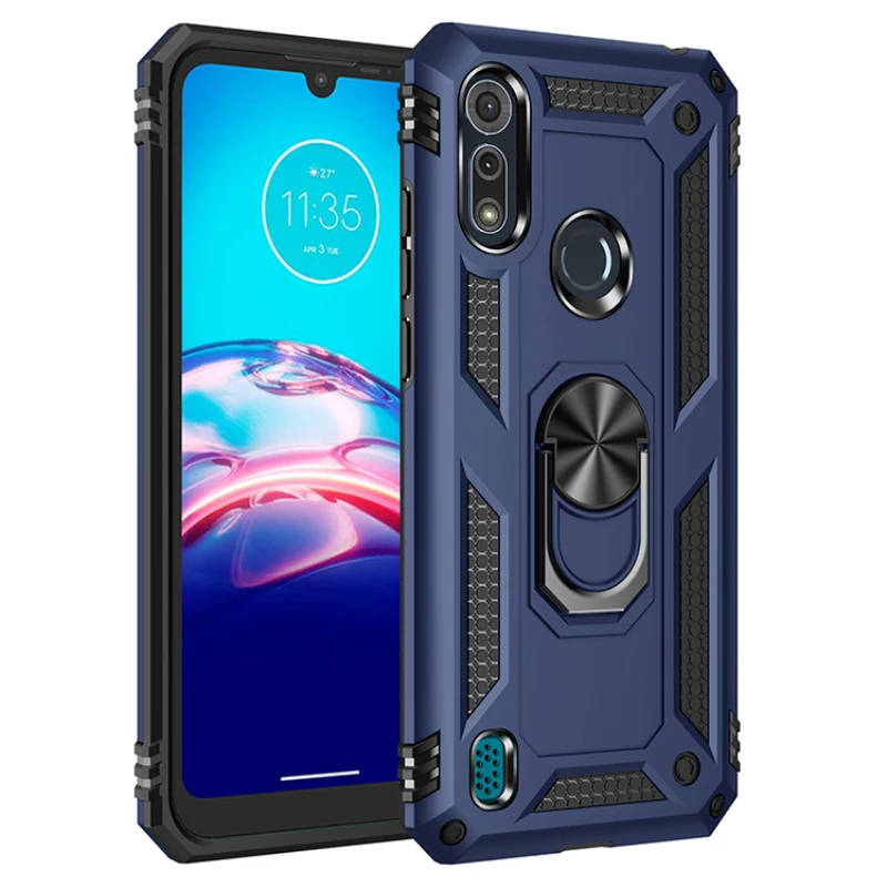 

Armor Metal Ring Phone Case For Motorola G8 G9 Power G 5G Fast Plus One Lite E6S Fusion Play New Hyper Stylus E E7 Macro Cover