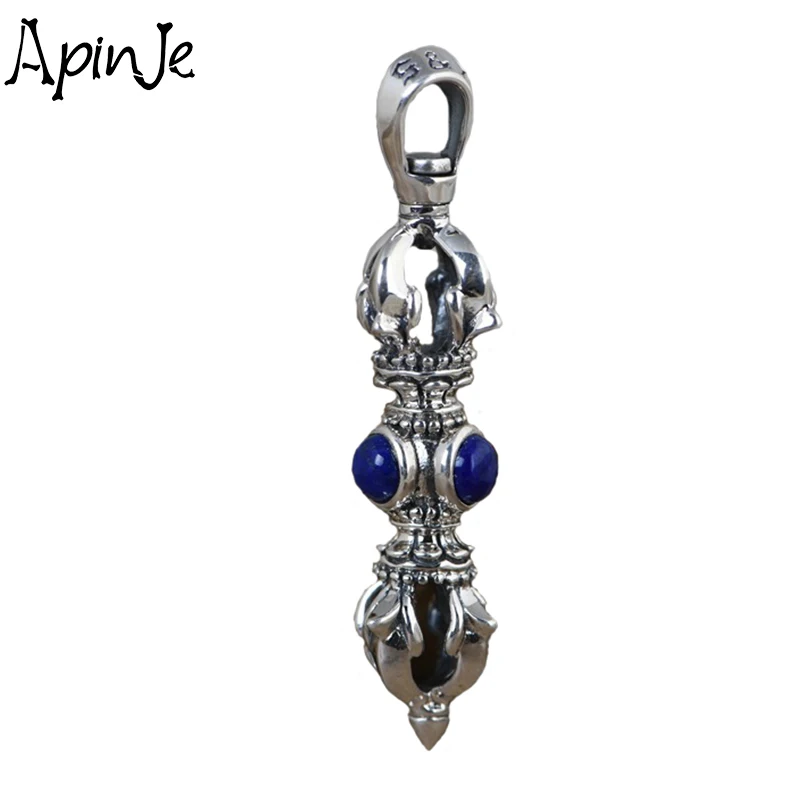 

Кулон Apinje Vajra мужской из серебра 925 пробы, оникс, ваджра, ювелирные изделия буддийской культуры
