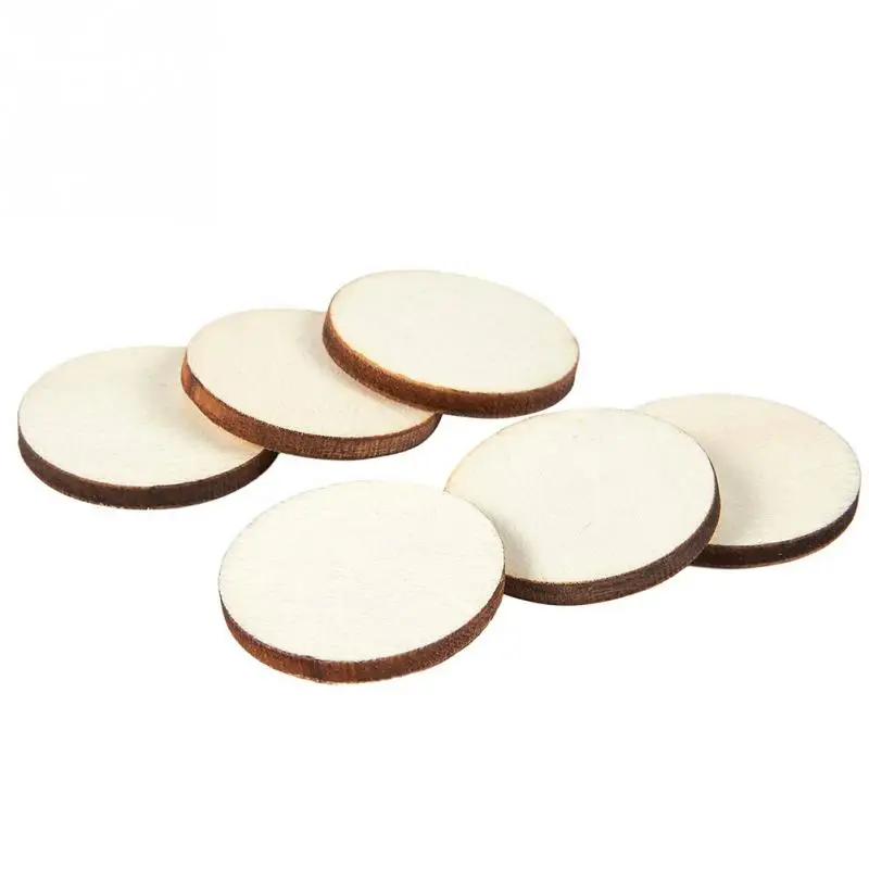 50 шт./упак. незавершенной Свадебные украшения деревянные Ломтики деревенский из