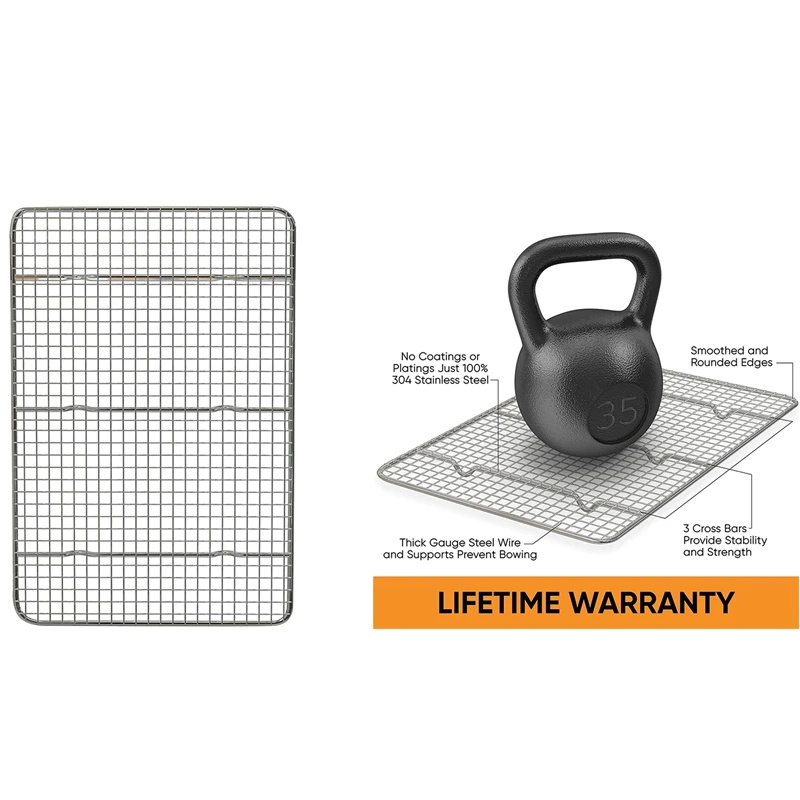 Cooling Baking Rack Fits Quarter Sheet Pan Stainless Steel for Oven | &amp Pastry Tools