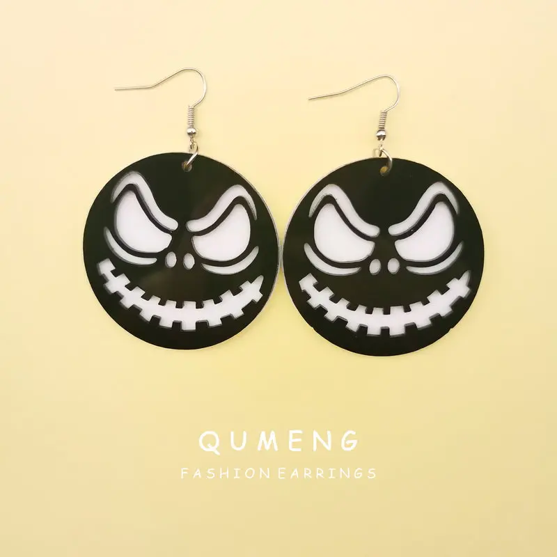 QUMENG 2020 серьги на Хэллоуин для женщин и девочек акриловый мультфильм Забавный