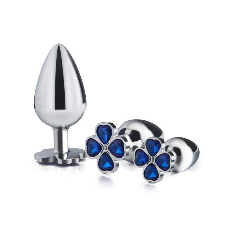 Large medium small 3pcs as 1 set new metal anal plug beads four leaf cover butt jewelry insert gay anus sex toys men women | Красота и