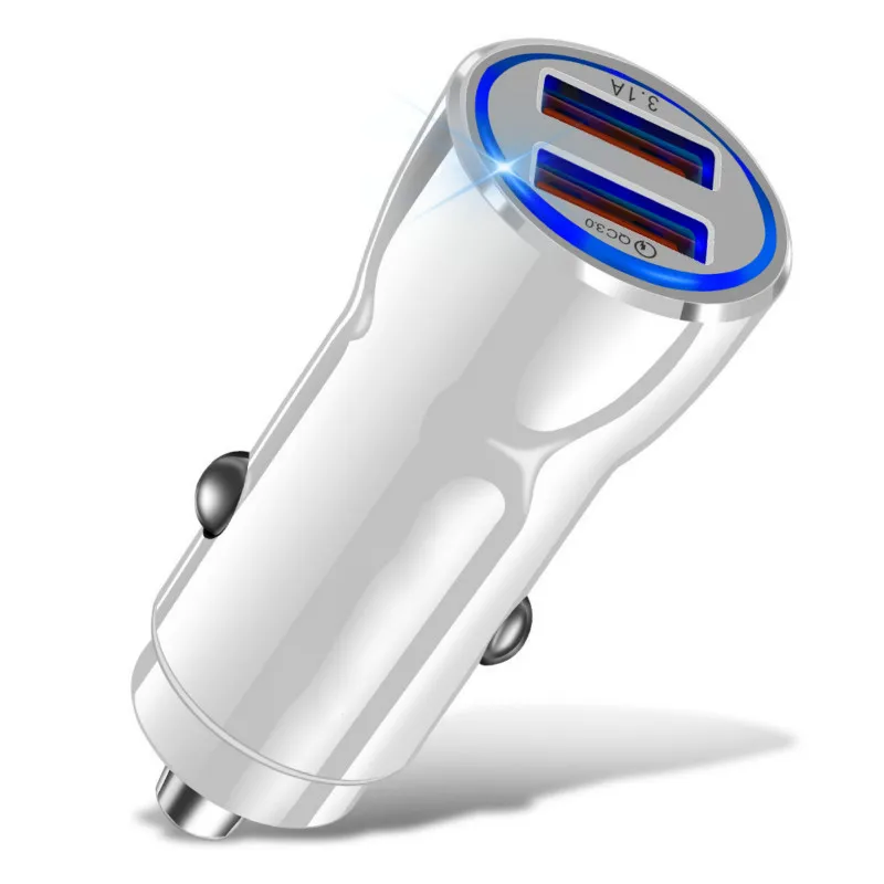 Быстрая зарядка 5 в 3,0 А 3,0 зарядное устройство QC 9 в 12 В 2 порта USB Автомобильное зарядное устройство быстрое зарядное устройство мобильный телефон дорожный адаптер Автомобильное зарядное устройство