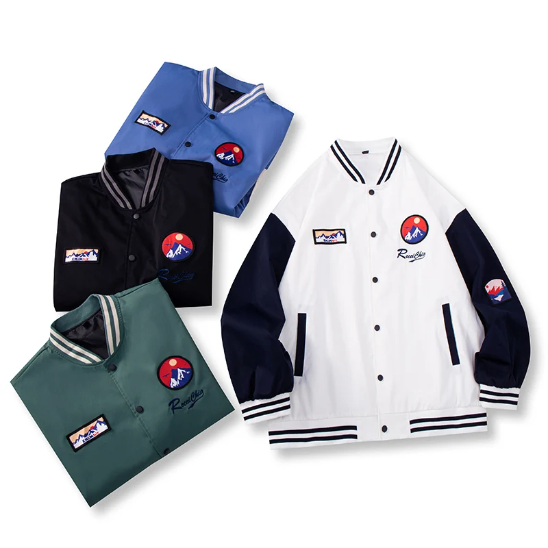 

Мужская куртка-бомбер в Корейском стиле, свободная бейсбольная униформа в стиле пэчворк, большие размеры, весна-осень 2021