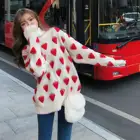 Женский свободный свитер с круглым вырезом, с длинным рукавом