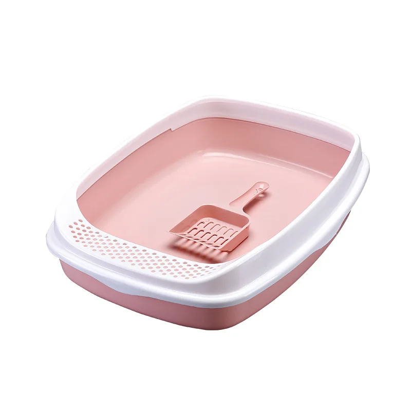 

New Plastic Cats Litter Box Anti Splash Pet Toilet with Scoop Cat Dog Tray Sand Box Home Bedpan Kitten Clean Toilet Supplies
