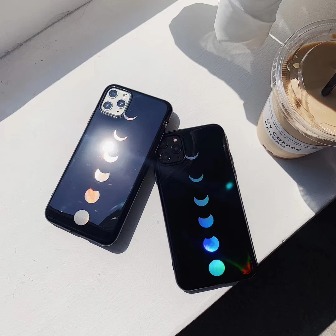 Роскошный мягкий цветной чехол накладка с лазерным затмением космоса и Луны для