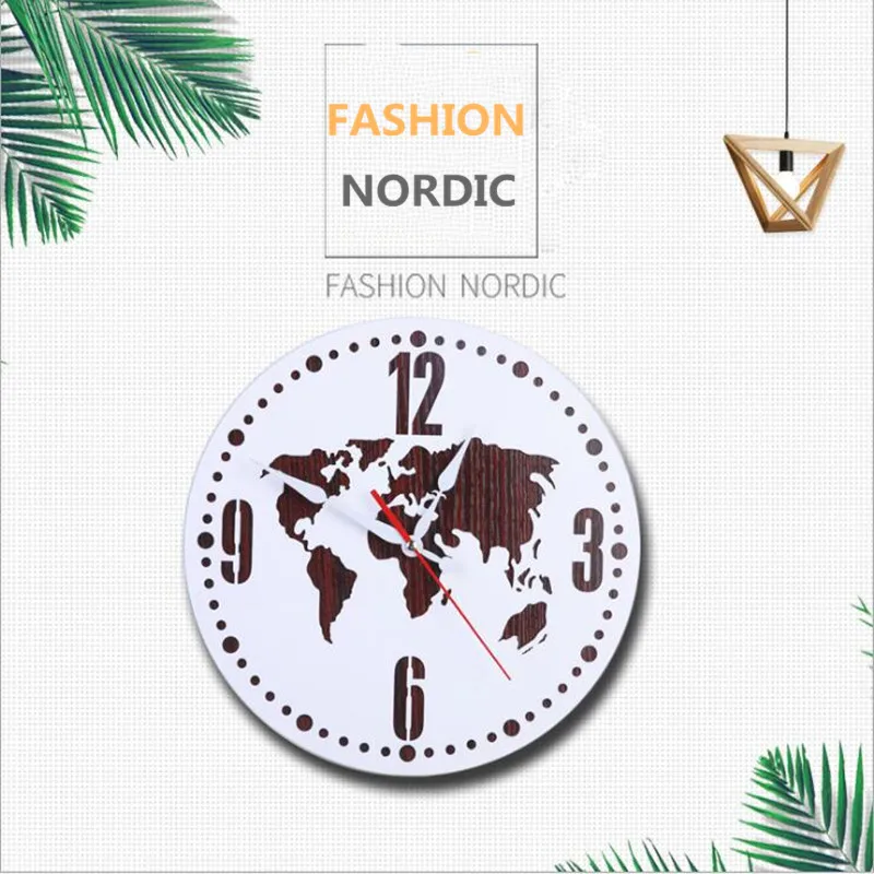 Европейские минималистичные настенные часы с картой мира современные модные