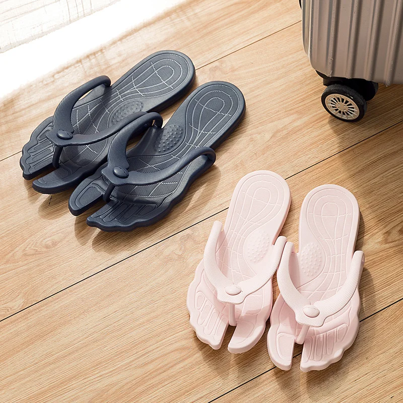 

Men Women Travel Folding Slippers Portable Home Flip-Flops Beach Flat bottomed light Female Sandals flip flop Dropshipping