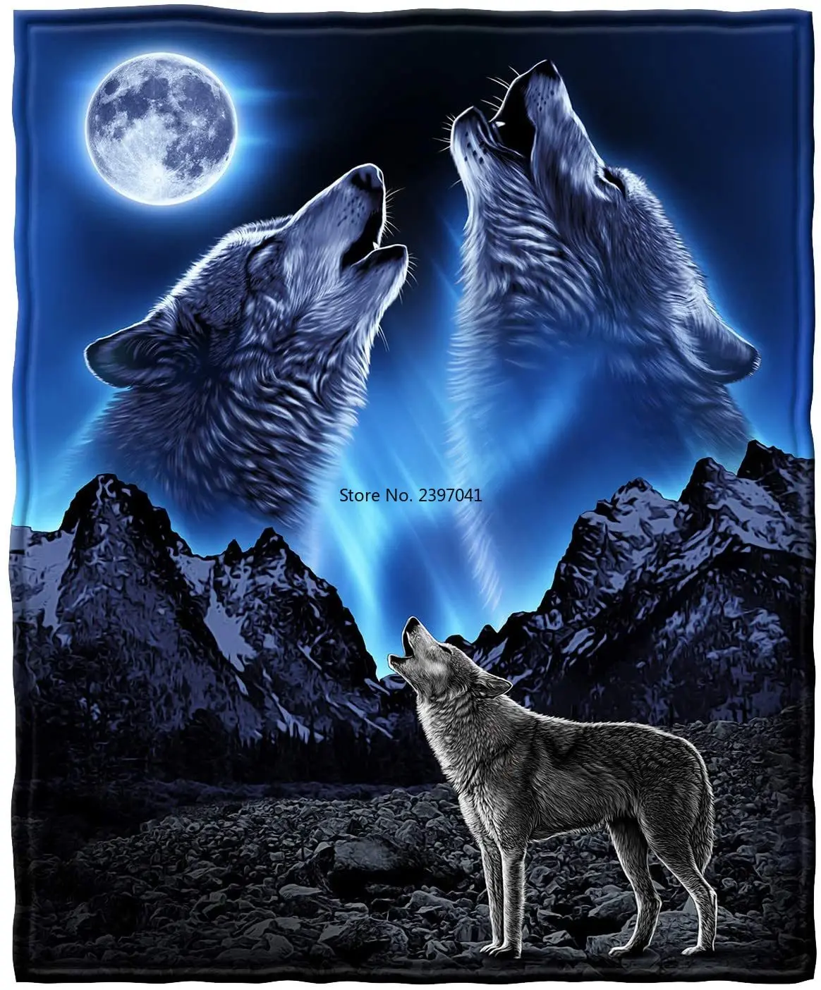 

Супермягкое Флисовое одеяло Wolf How ling Moon, полноразмерное одеяло королевского размера, Коралловое флисовое покрывало для спальни, одеяло для ...