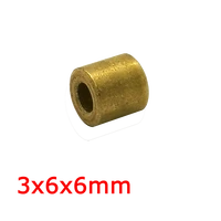 5 pieces 3x6x6mm copper alloy 3mm pin shaft slide bushing small brass bearing tinny mini fan motor oil sintered bronze bush