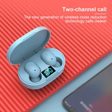 New E6s Smart Digital Display Bluetooth Headset Wireless Mini HIFI Headset Stereo in-Ear Waterproof Sports Earphone For Xiaomi