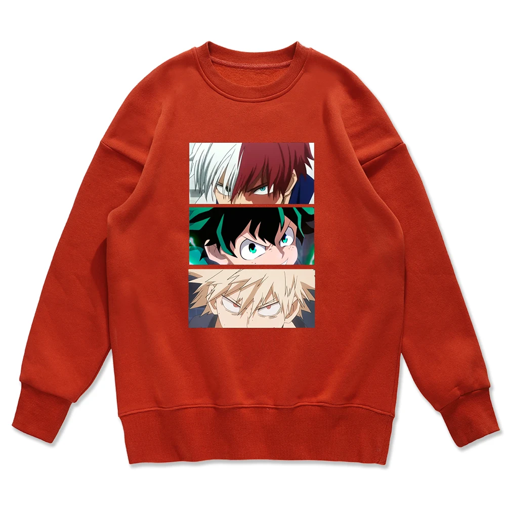 

Толстовка Todoroki Shoto Midoriya Izuku bakugo katsuki Мужская осенняя одежда с круглым вырезом Свободный Повседневный пуловер Harajuku свитшот для мужчин