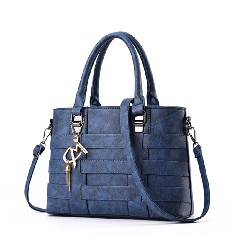 Dark blue Роскошные сумки, женские сумки, дизайнерская Повседневная вместительная сумка через плечо, модная сумочка с верхней ручкой, сумка-тоут из искусственной кожи, сумки-мессенджеры на плечо - Цвет: Dark blue