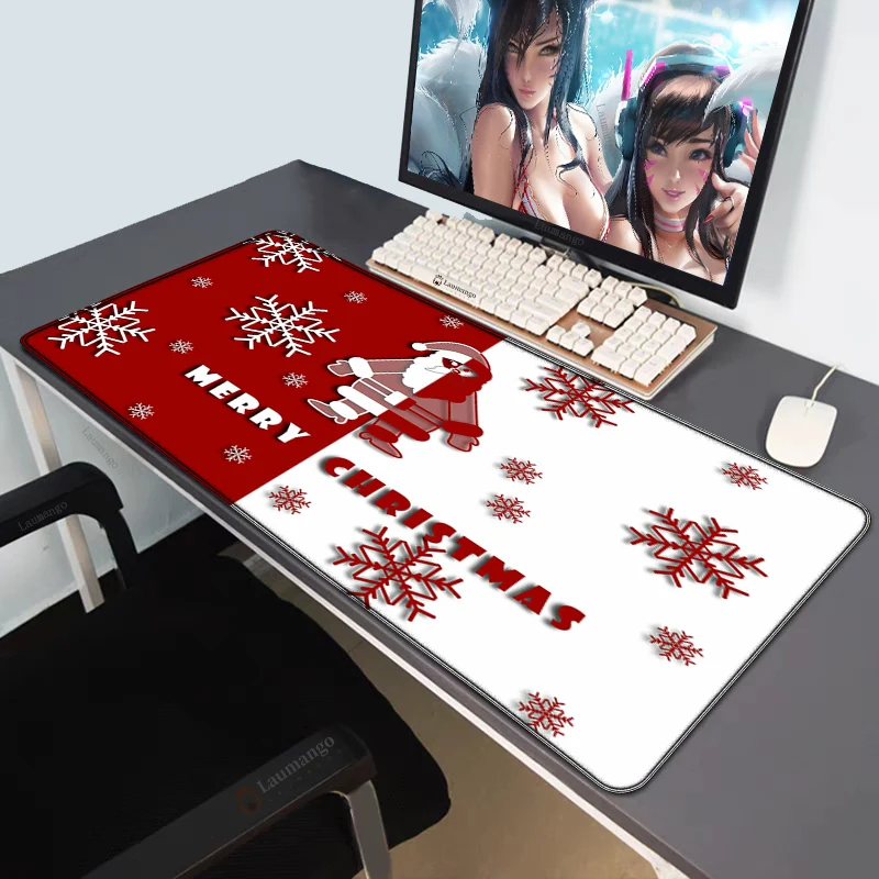 

Merry Christmas Rubber PC Gamer Mouse Pad Gaming Accessories Mousepad Large Laptop XXL Non-slip Office Computer Gift Mause Pad