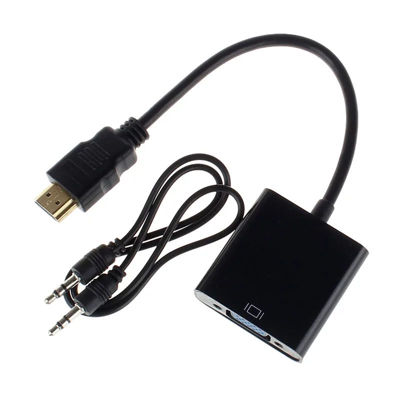 Переходник с HDMI на VGA 3 5 мм штекер аудио кабель адаптер преобразователь гнездо