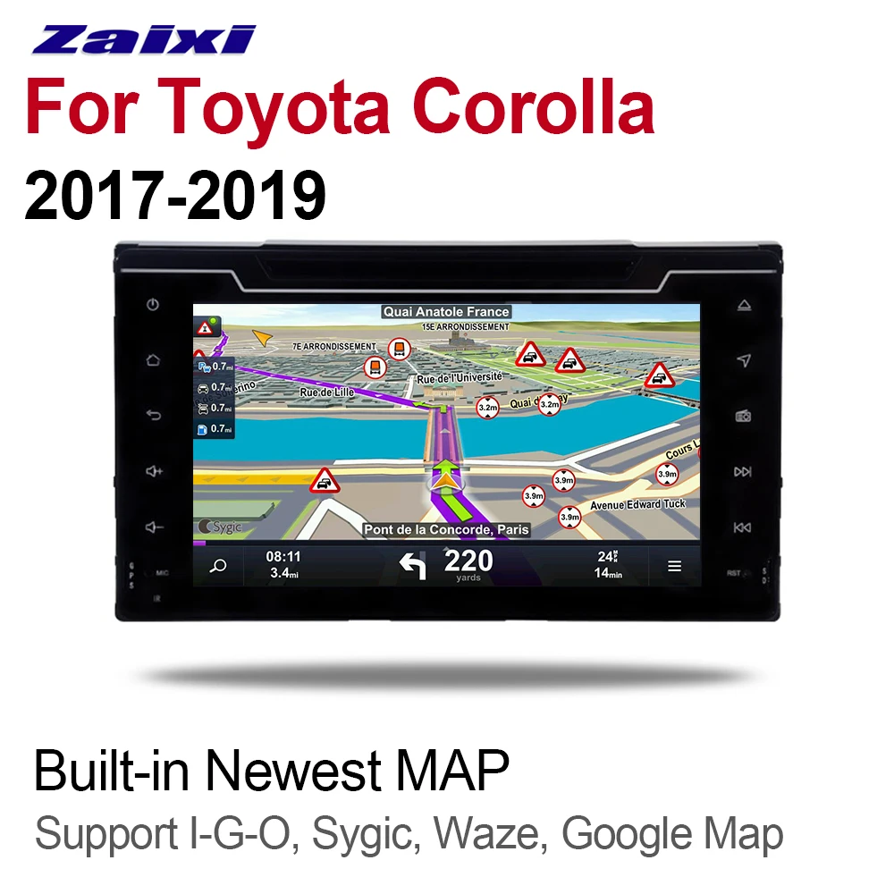 ZaiXi 2din Android 9 0 Восьмиядерный 4 Гб ОЗУ автомобильный DVD плеер для Toyota Corolla 2017 ~ 2019 GPS