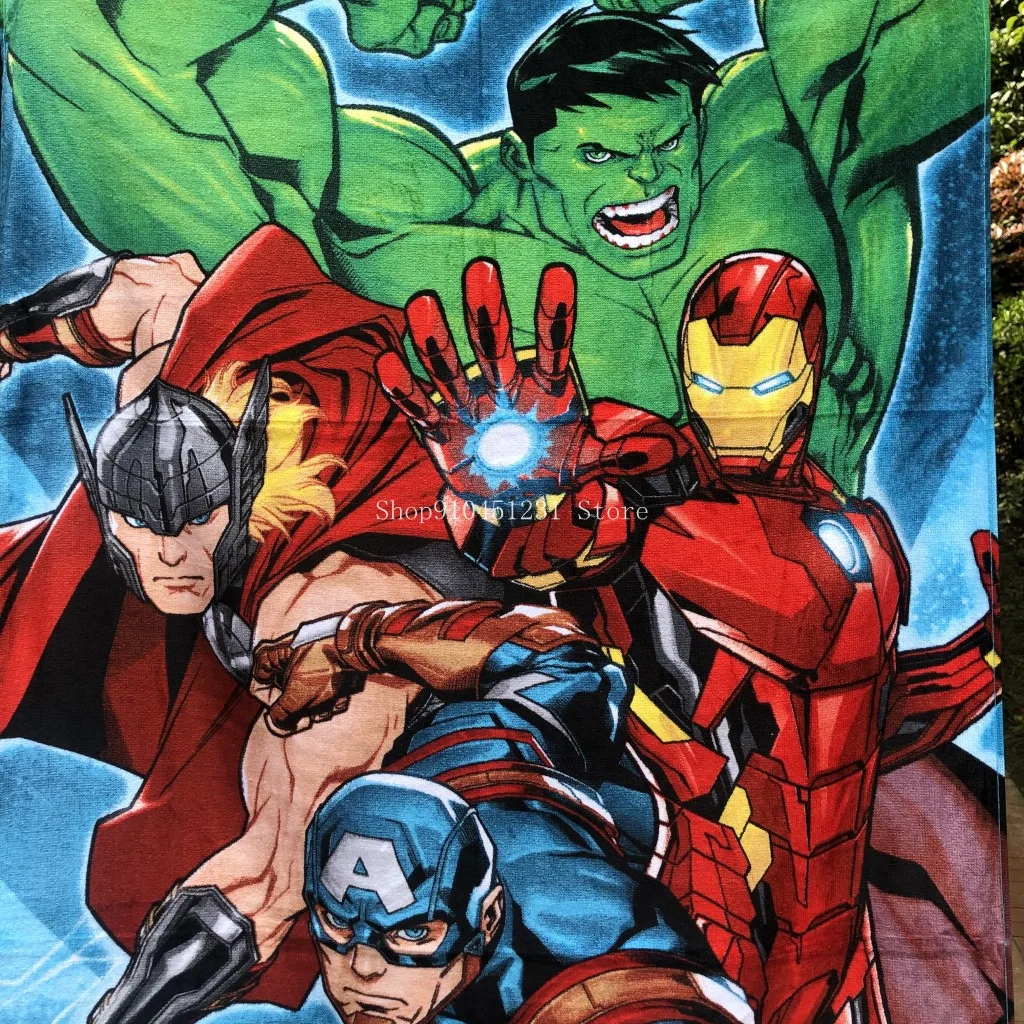 Банное полотенце с героями Диснея мягкое абсорбирующее одеяло супергероями