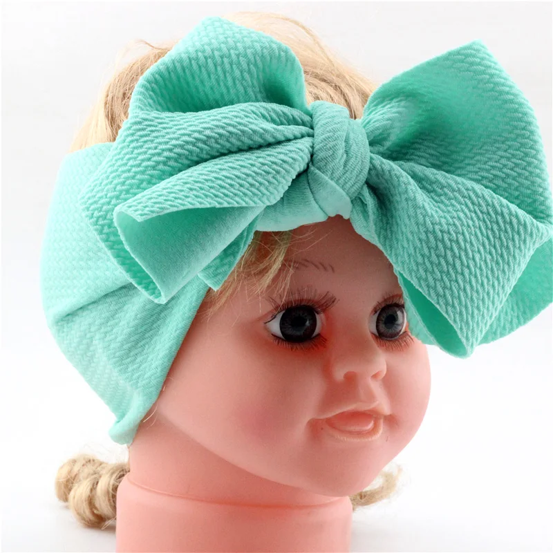 Подходит для всех новорожденных большой бант хлопок Радужный принт повязка на