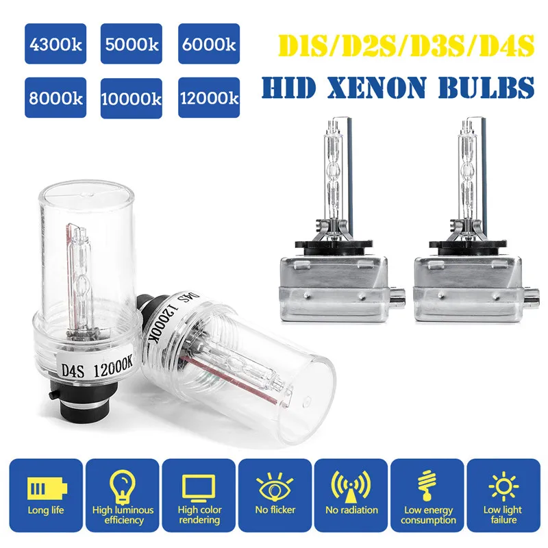 1 пара ксеноновых ламп D1S D2S D3S D4S HID лампы фары 35 Вт 4300 К 6000 К 8000 К 10000 к 12000 к Замена