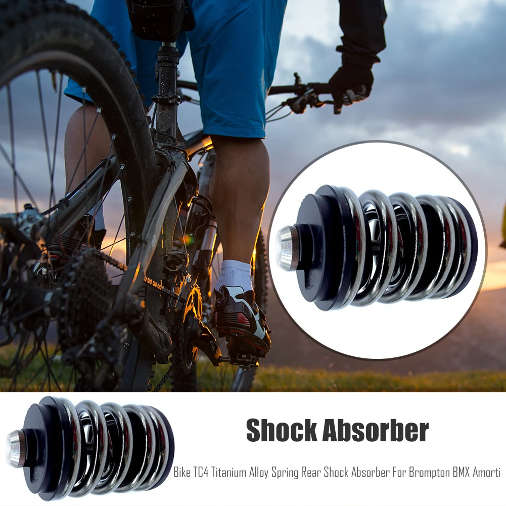 

Spring Rear Shock Absorber Portable Bike Titanium Alloy Biking Dustproof Cycling Parts for Brompton Amortizer Bicycle