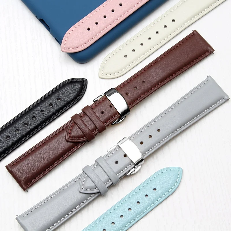 Genuine Leather Strap For Garmin Vivoactive 3 4 Venu Bracelet Replace For vivomove HR/Forerunner 645 245 Wristband