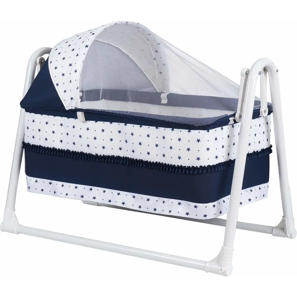 Luxury Baby Bed Basket Portable Cradle Crib Rocking Hanging Bassinet Mosquito net included DB