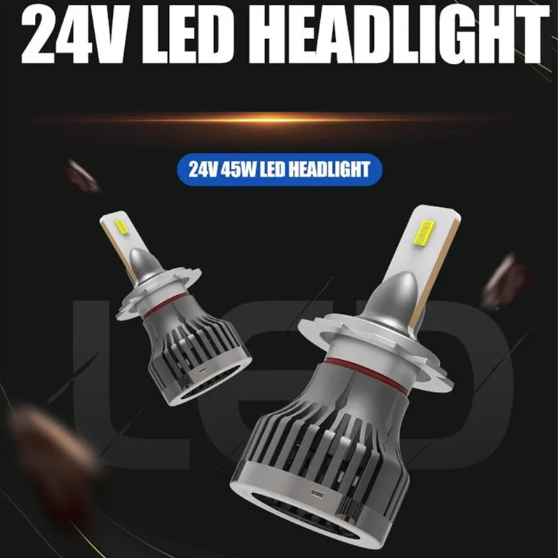

24V 45W H7 LED Lamp Super White 6500K H4 H1 H3 9005 9006 trucj Car HeadLight Auto Bulb