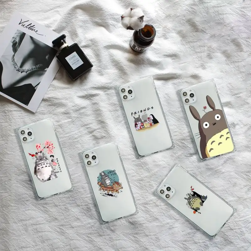 

Totoro Hayao Miyazaki Japan Phone Case Transparent for iPhone 7 8 11 12 se 2020 mini pro X XS XR MAX Plus