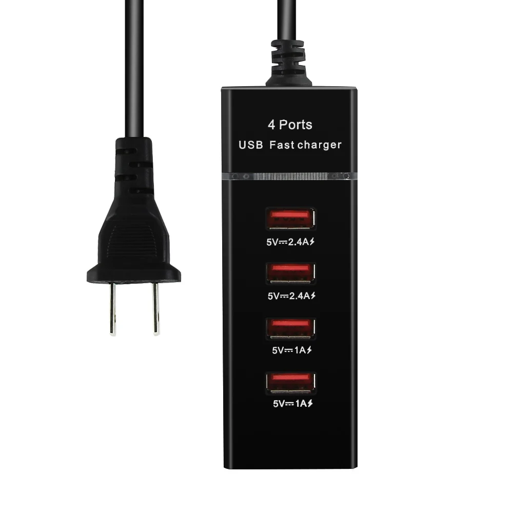 Портативное зарядное устройство с 4 портами usb-хаб, настольное настенное зарядное устройство, адаптер питания переменного тока, штепсельная вилка Европейского/австралийского стандарта, розетка с удлинителем для зарядки