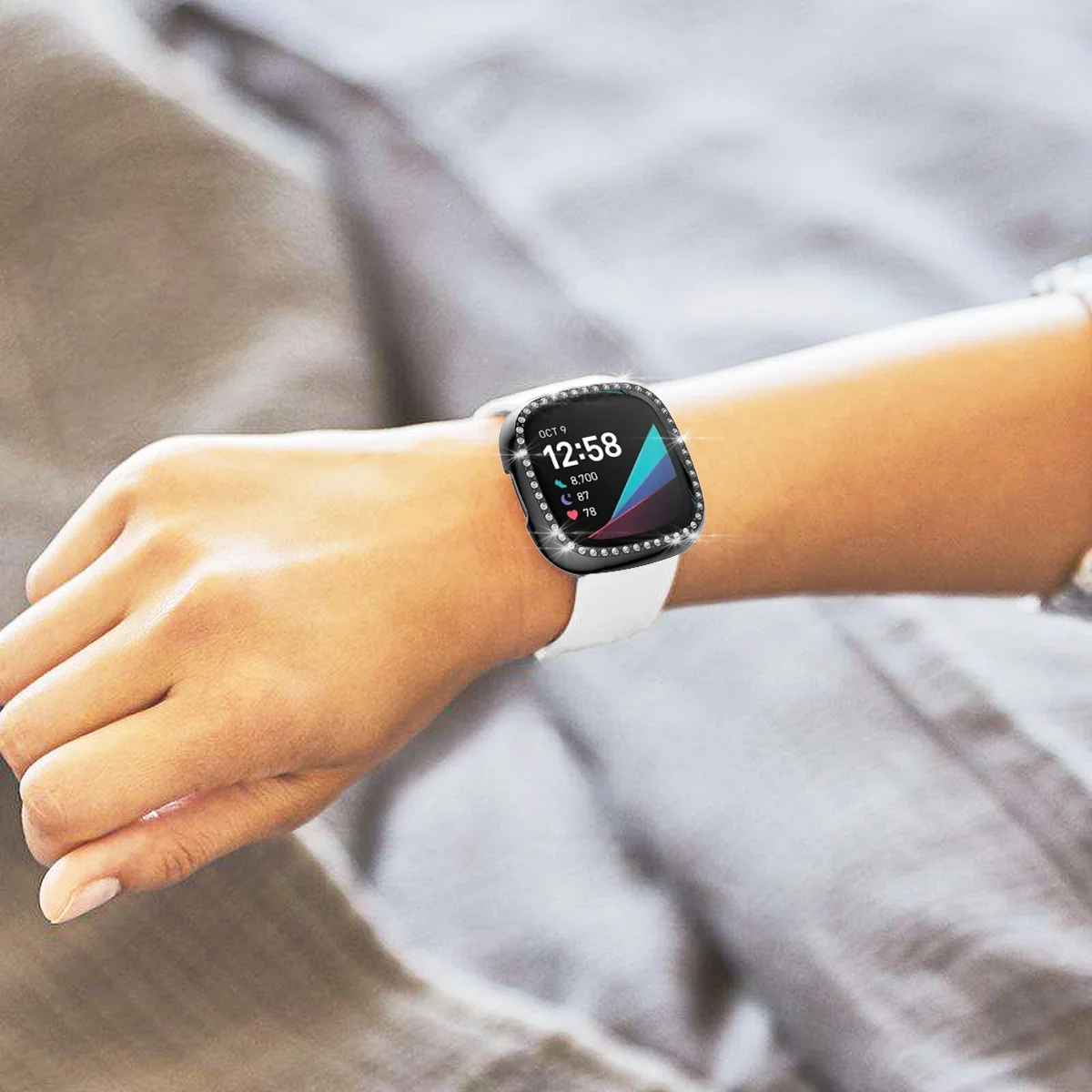 Чехол со стразами для часов Fitbit Versa3 Кристальный защитный противоударный