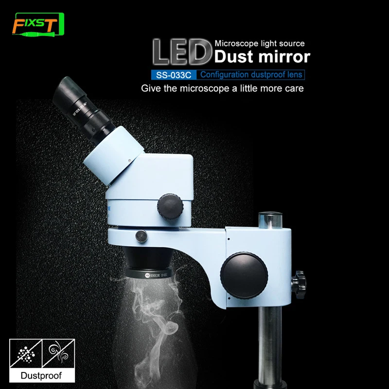 Зеркальный микроскоп со светодиодной подсветкой встроенный 2-в-1 регулируемая