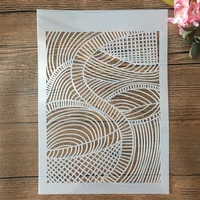 a4 29cm hollow geometry curve diy layering stencils wall painting scrapbook embossing hollow embellishment printing lace ruler