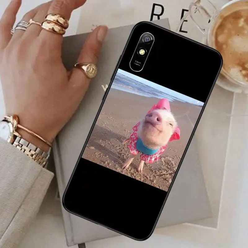 

Funny cute little pink pet animal Phone Case For Xiaomi Redmi Note 4 4x 5 6 7 8 pro S2 PLUS 6A PRO
