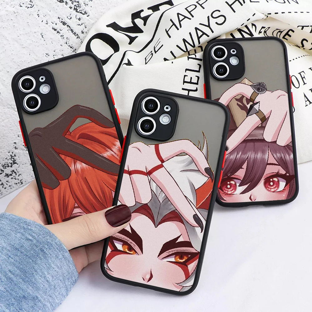 

Genshin Impact hand love Phone Case For iphone SE 2020 6 6S 7 8 11 12 13 Mini Plus X XS XR Pro Max Matte Frosted transparent