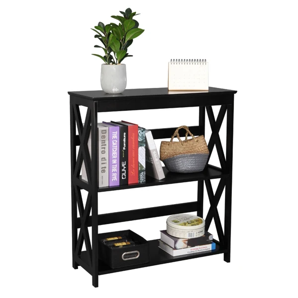 3-Tier Ladder Bookcase Storage Rack Wood Shelf Modern shelf Brown Color | Дом и сад