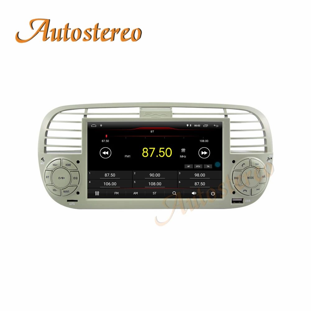 Android 9.0 Car NO DVD Player GPS Navigation For FIAT 500 2007-2014 Multimedia Stereo Head Unit Auto Radio ISP Screen - купить по