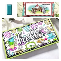 wavy rectangular background board cutting dies scrapbook diary decoration stencil embossing template diy greeting card albums