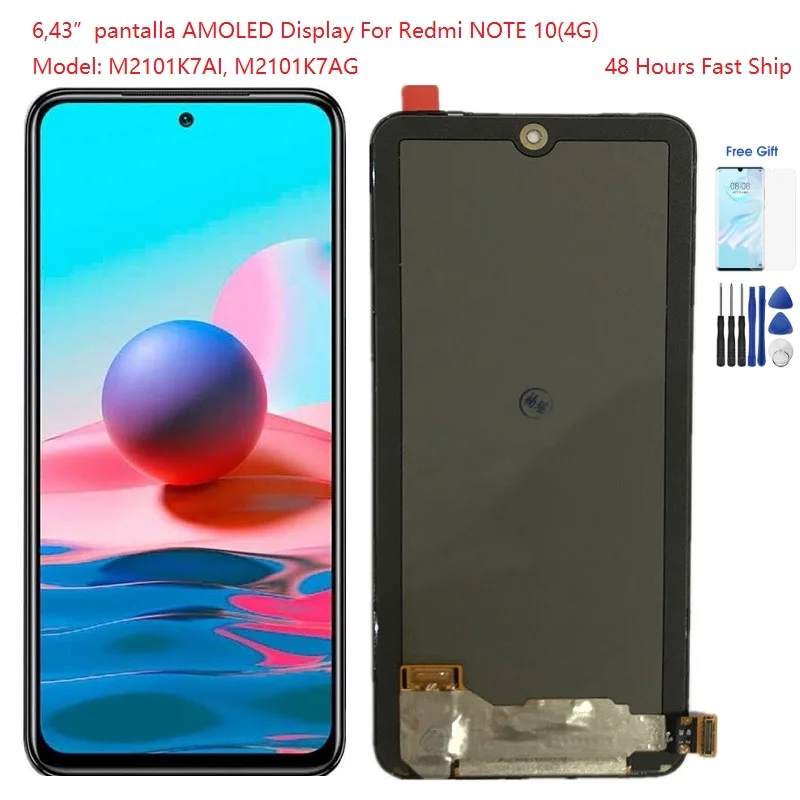 

6.43" AMOLED DotDisplay For Xiaomi Redmi Note 10 Lcd With Touch Screen Digitizer For LCD Xiaomi Redmi Note10 lcd M2101K7AI