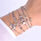 Изысканный набор со снежинками и звездами, браслет в богемном стиле золотого и серебряного цвета, аксессуары для вечеринок, модные женские украшения, подарок