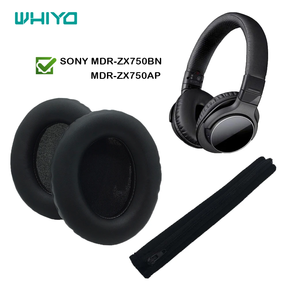 Whiyo 1 Set of Replacement Ear Pads Headband for SONY MDR-ZX750BN MDR-ZX750AP Earphone Earmuff Cushion Cover Bumper Sleeve