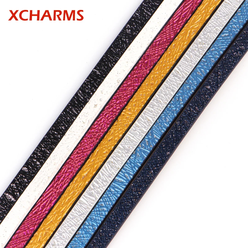 XCHARMS 5 мм плоский кожаный шнур/Птичье гнездо/аксессуары/Ювелирные изделия/ручная