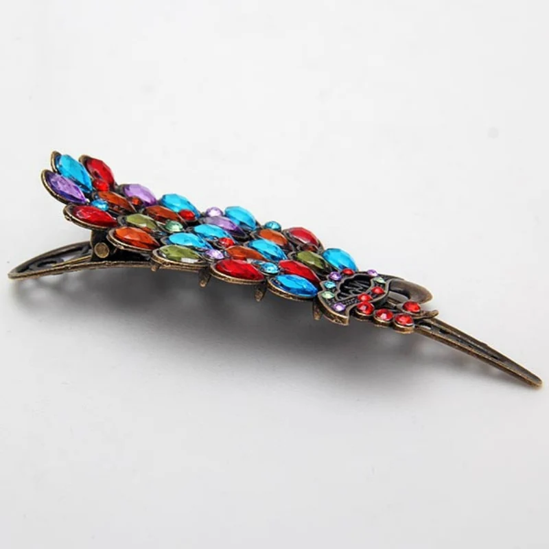 1 шт. роскошные женские Винтаж Цветные Волосы Pin Стразы драгоценный камень