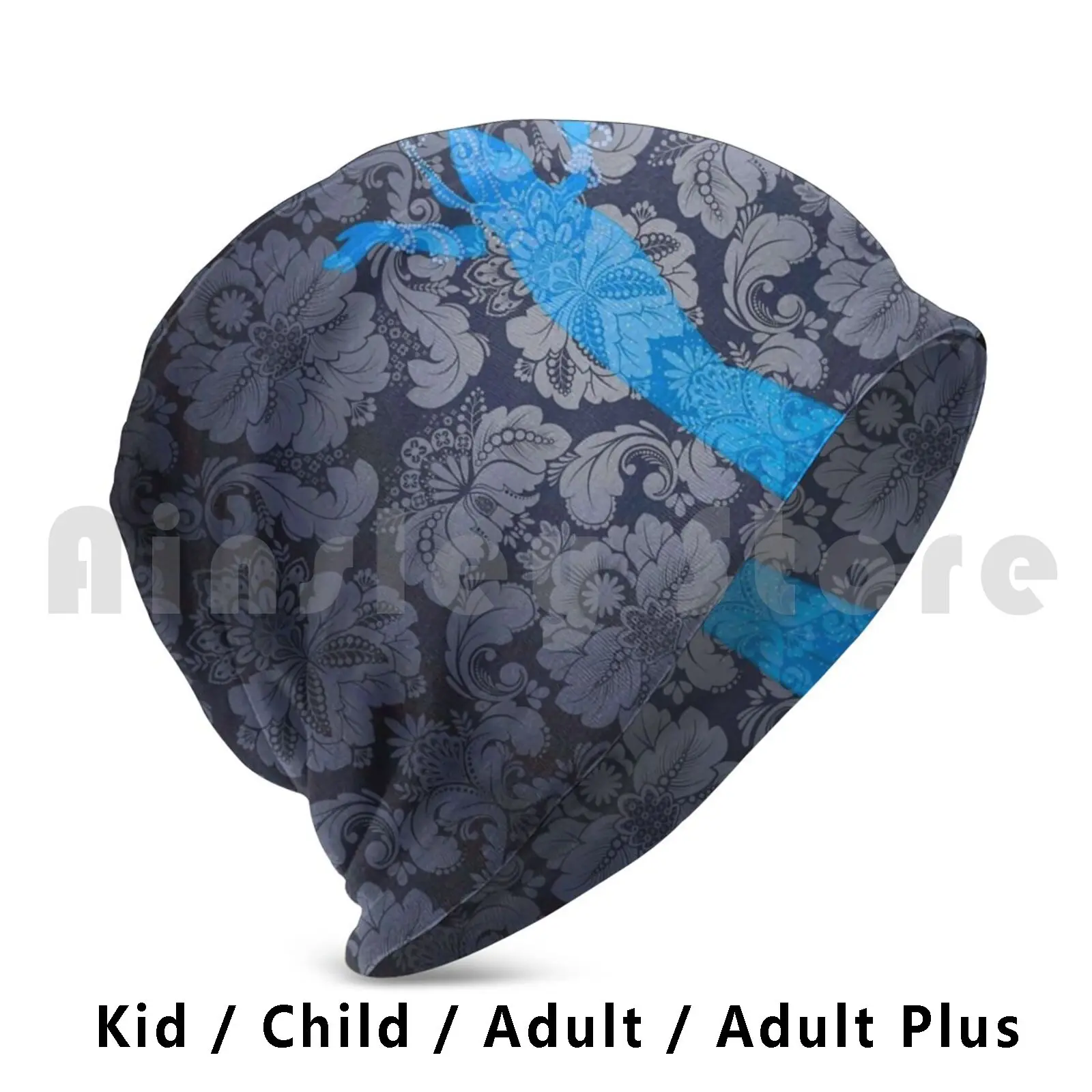 

The Blue Ghost Downstairs Beanies Knit Hat Hip Hop Ghost Ghost Ghost Design Spiritualism Spiritualist Psychic