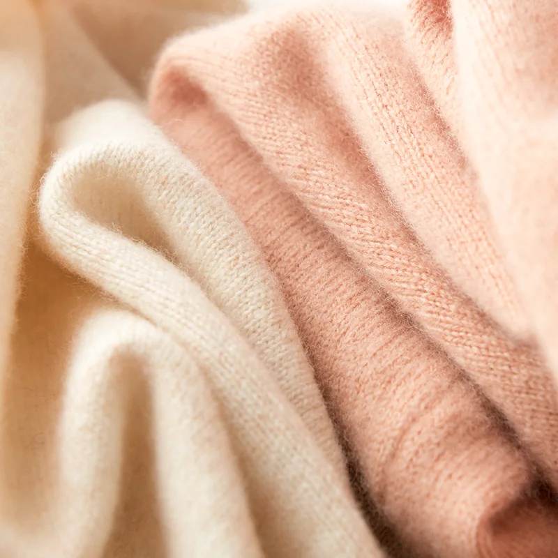 Женский трикотажный кашемировый свитер однотонный шерстяной вязаный джемпер с