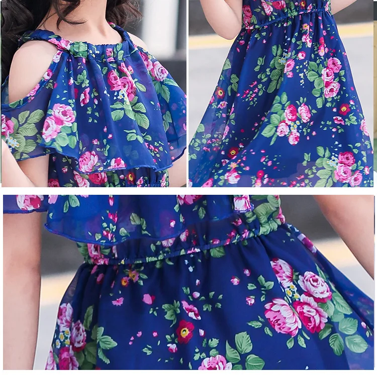 Teenage Girl Dresses Summer 2021 Children's Clothing Bohemia Kids Flower Girls Dress Chiffon Princess 7 8 9 10 12 Years | Детская